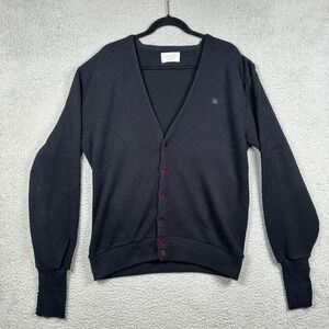 Vintage Christian Dior Monsieur Cardigan Sweater Mens XL Black Button Front USA